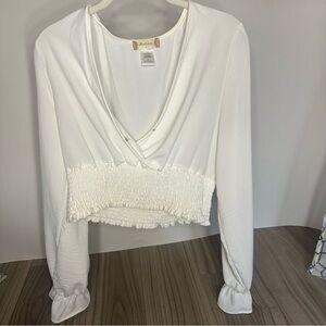 Altar'd State White Long Sleeve Blouse